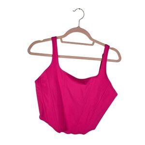 Reordia neon barbie pink stretch corset bustier top